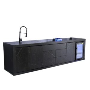 מטבח חוץ 4 מבערים ציפוי שיש דגם טפחות